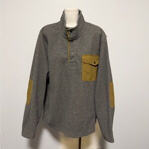 L.L. Bean Men’s Heather Gray Fleece with Tan Accents